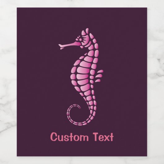 Seepferd Pink Weinetikett (Einzelnes Label)