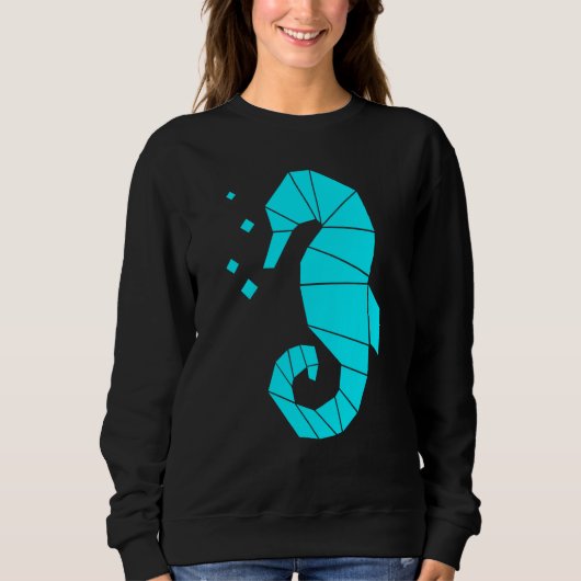 Seepferd Polygon Wasser Meer Tier Fisch Hippocamp Sweatshirt (Vorderseite)