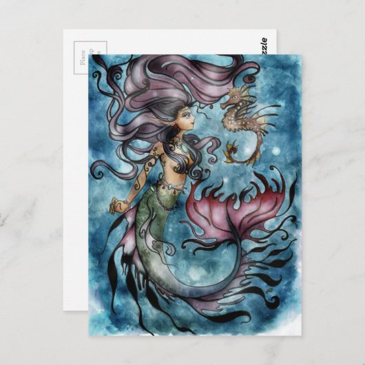 Seepferd Postkarte (Vorne/Hinten)