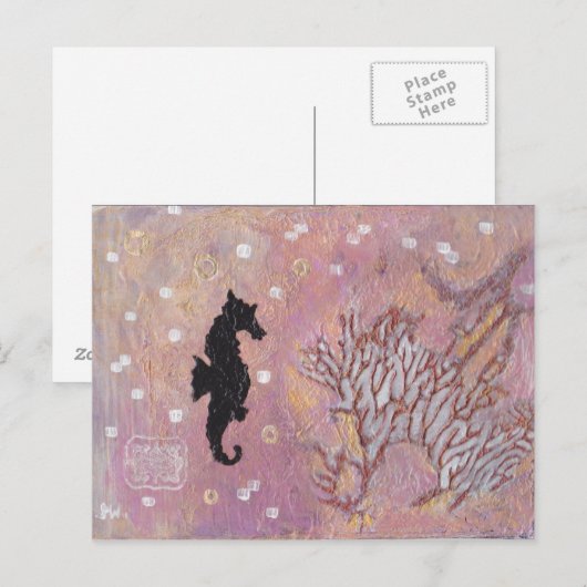 Seepferd Postkarte (Vorne/Hinten)