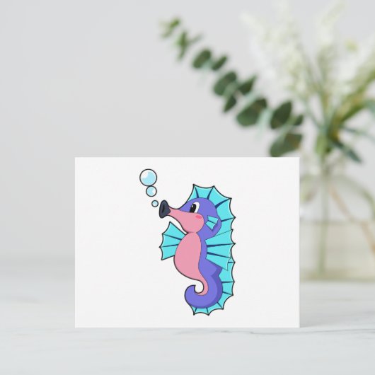 Seepferd Postkarte (Stehend Vorderseite)