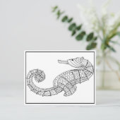 Seepferd Postkarte - Farbkarte (Stehend Vorderseite)