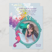 Seepferd-Rahmen-Foto-Geburtstags-Party Einladung (Vorne/Hinten)