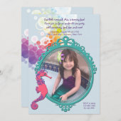 Seepferd-Rahmen-Foto-Geburtstags-Party Einladung (Vorne/Hinten)