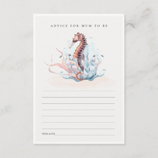Seepferd-Ratschläge für Mama-Babydusche Begleitkarte (Vorderseite)