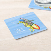 Seepferd Rechteckiger Pappuntersetzer (angewinkelt)