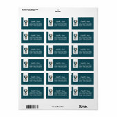 Seepferd Romance, Beach Wedding Adressaufkleber (Vorne)