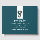 Seepferd Romance, Beach Wedding Gästebuch (Vorderseite)