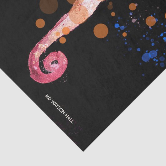 Seepferd - Rosa Seidenpapier (Ausschnitt)