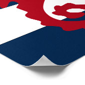 Seepferd rot, blau und weiß poster (Ecke)