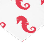 Seepferd Rot-Weiß-Muster Moderner Sommer Tischdecke (Schrägansicht)