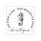 Seepferd Rücksendeadresse Briefmarke - Ocean Elega Gummistempel (Prägung)