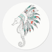 Seepferd Runder Aufkleber (Vorderseite)