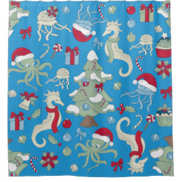 Seepferd santa octopus qualle duschvorhang