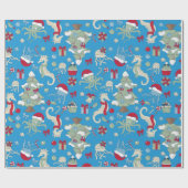 Seepferd santa octopus qualle geschenkpapier (Flach)