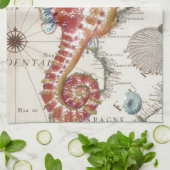 Seepferd schäbig küchentuch (Gefaltet)