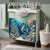 Seepferd Schatz unter den Wellen - Entfärbung - Seidenpapier