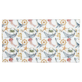 Seepferd, Schiffe Rad, Wale, Krebse, Seeteufel Kissenbezug