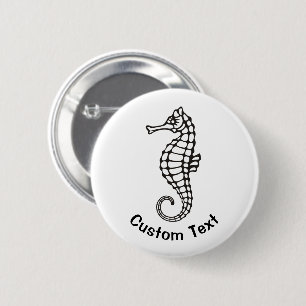 Seepferd Schwarz Button