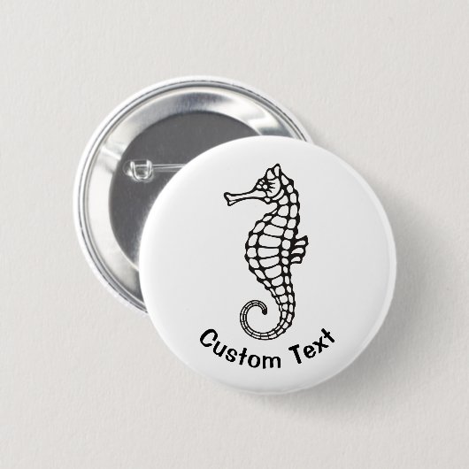 Seepferd Schwarz Button (Vorne & Hinten)