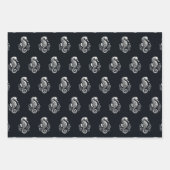 Seepferd Schwarz/Weiß Geschenkpapier Set (Vorderseite 3)