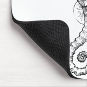 Seepferd-Schwarzweiss-zeichnen Mousepad (Ecke)