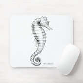 Seepferd-Schwarzweiss-zeichnen Mousepad (Mit Mouse)