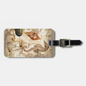 Seepferd seashell Nautical Map Gepäckanhänger (Vorderseite horizontal)