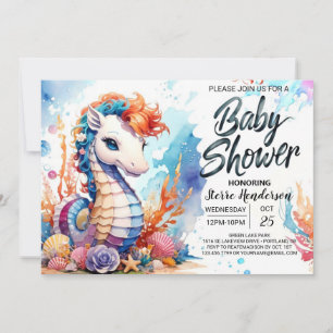 Seepferd Serenade Sea Baby Dusche Einladung