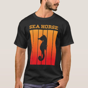 Seepferd Shadow Silhouette bei Sonnenuntergang T-Shirt
