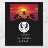 Seepferd Silhouette Monogramm Foto Weinetikett (Einzelnes Label)