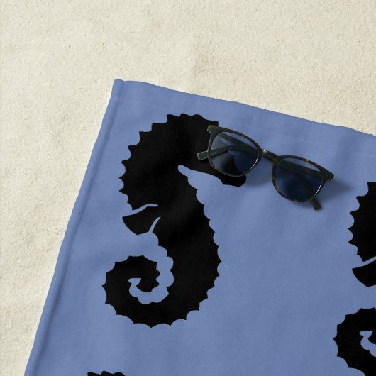 Seepferd-Silhouette Strandtuch (Beispiel)