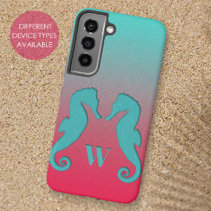 Seepferd-Silhouetten Nautische einfache Monogramm Samsung Galaxy Hülle