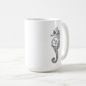 Seepferd-Skizze Initial Tasse (VorderseiteRechts)