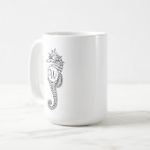 Seepferd-Skizze-Initialen-Tasse Kaffeetasse (Vorderseite Links)