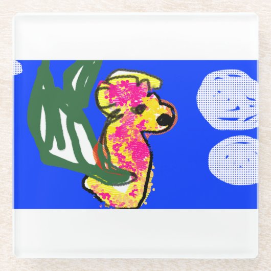 Seepferd Sommer Glasuntersetzer (Vorderseite)