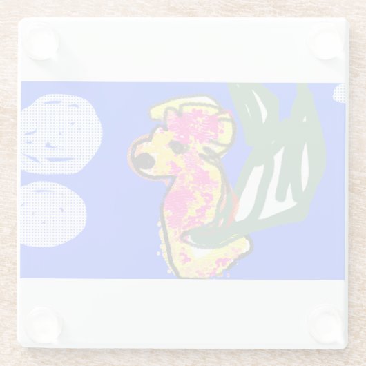 Seepferd Sommer Glasuntersetzer (Rückseite)