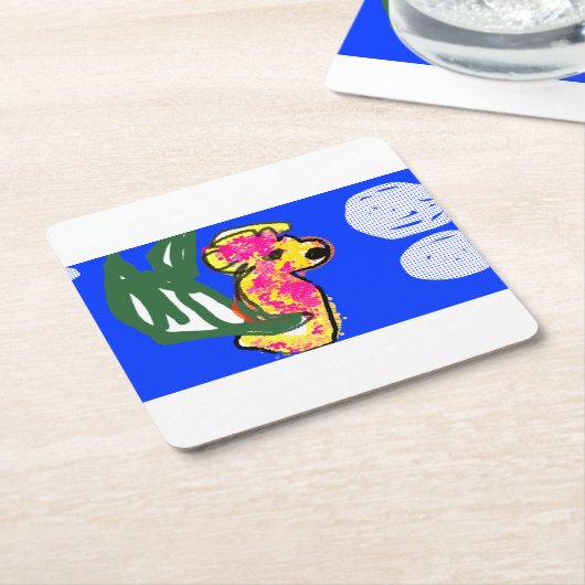 Seepferd Sommer Rechteckiger Pappuntersetzer (angewinkelt)