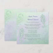 Seepferd Sparkle Wedding Einladung (Vorne/Hinten)