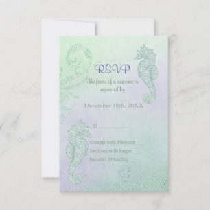 Seepferd Sparkle Wedding - UAWG RSVP Karte