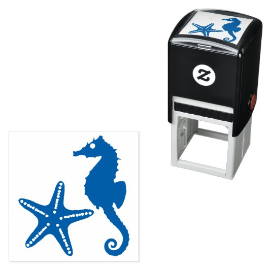 Seepferd & Star Fish Silhouette Permastempel (Beispiel)