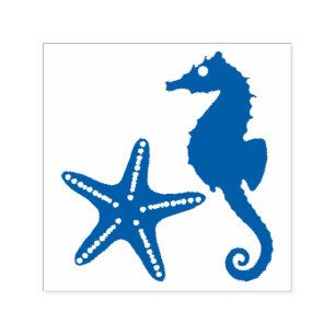 Seepferd & Star Fish Silhouette Permastempel