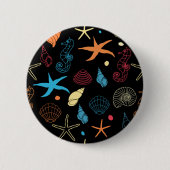 Seepferd Starfish Seashells Ocean Life Button (Vorderseite)