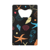 Seepferd Starfish Seashells Ocean Life Geldbeutel Flaschenöffner (Vorderseite)