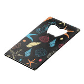 Seepferd Starfish Seashells Ocean Life Geldbeutel Flaschenöffner (Rückseite Schrägansicht)