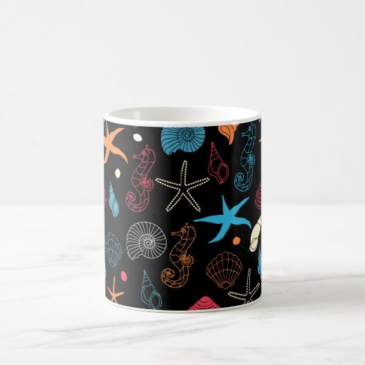 Seepferd Starfish Seashells Ocean Life Kaffeetasse (Mittel)