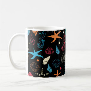 Seepferd Starfish Seashells Ocean Life Kaffeetasse