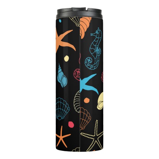 Seepferd Starfish Seashells Ocean Life Thermosbecher (Rückseite)