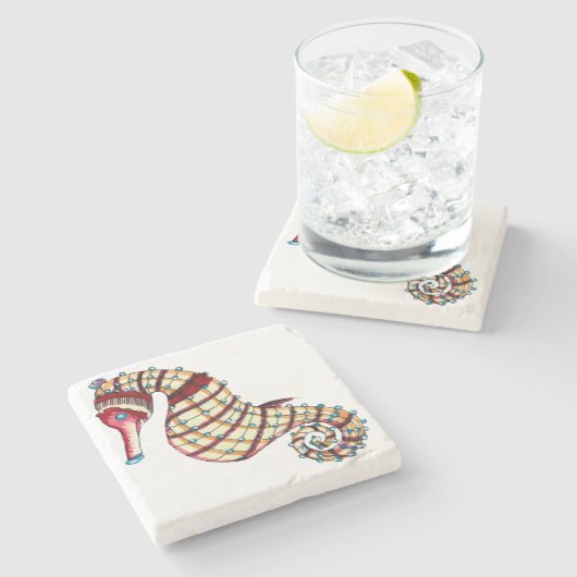 Seepferd-SteinUntersetzer Steinuntersetzer (Seitenansicht)