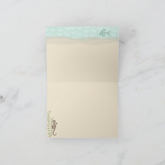 Seepferd-Szene Notecard Karte (Innenseite)